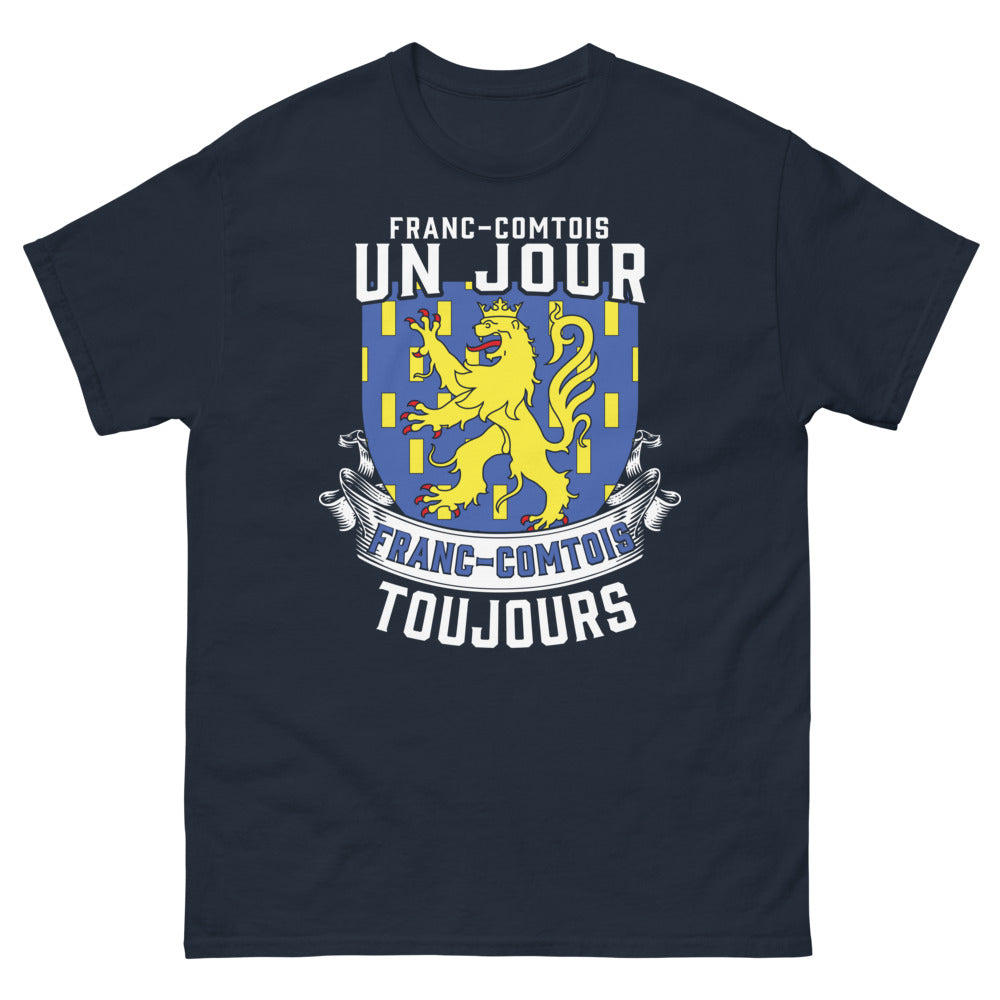 T-shirt Franc-Comtois marine - Franc-Comtois un jour, Franc-Comtois toujours