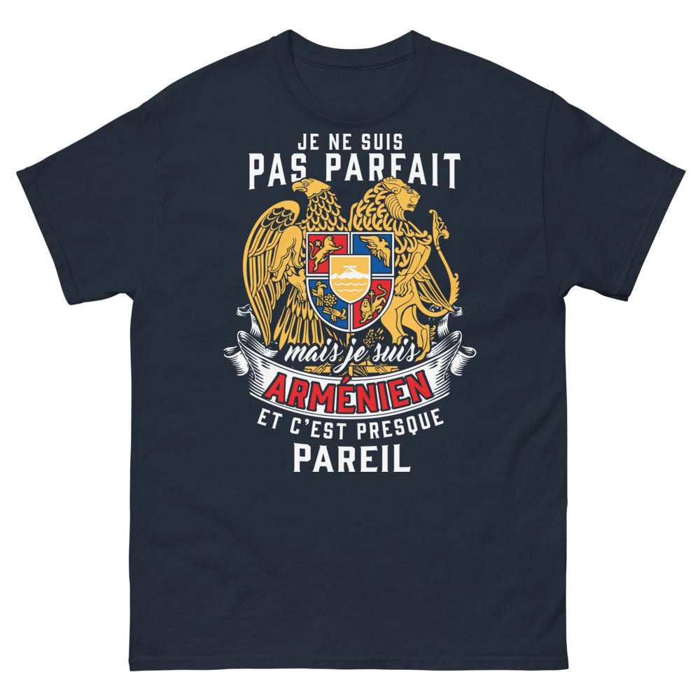 T-shirt arménien marine - Je ne suis pas parfait mais arménien