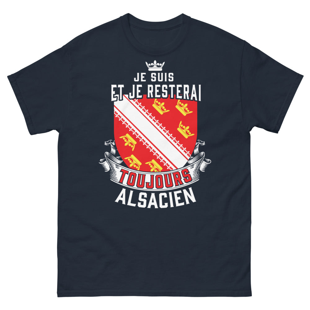 T-shirt Alsacien marine - Je suis et je resterai toujours Alsacien