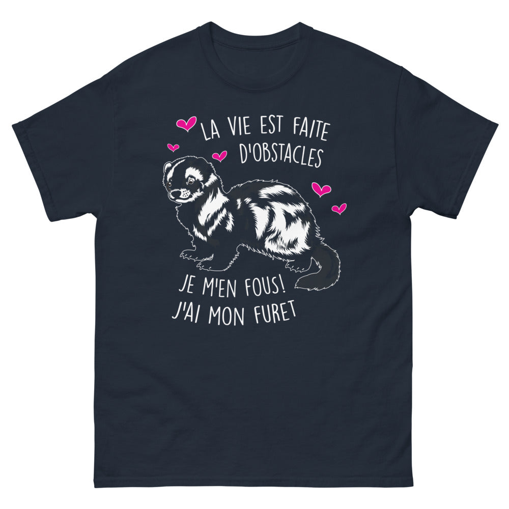 T-shirt Furets marine - La vie est faite d'obstacles, j'ai mon Furet