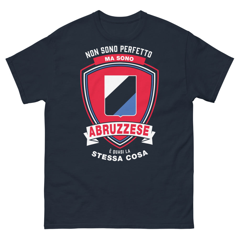 T-shirt Abruzzese blu marino - Non sono perfetto ma sono abruzzese