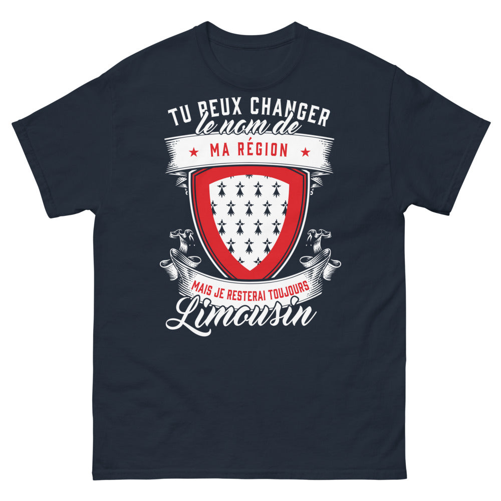 T-shirt Limousin marine - je resterai toujours Limousin