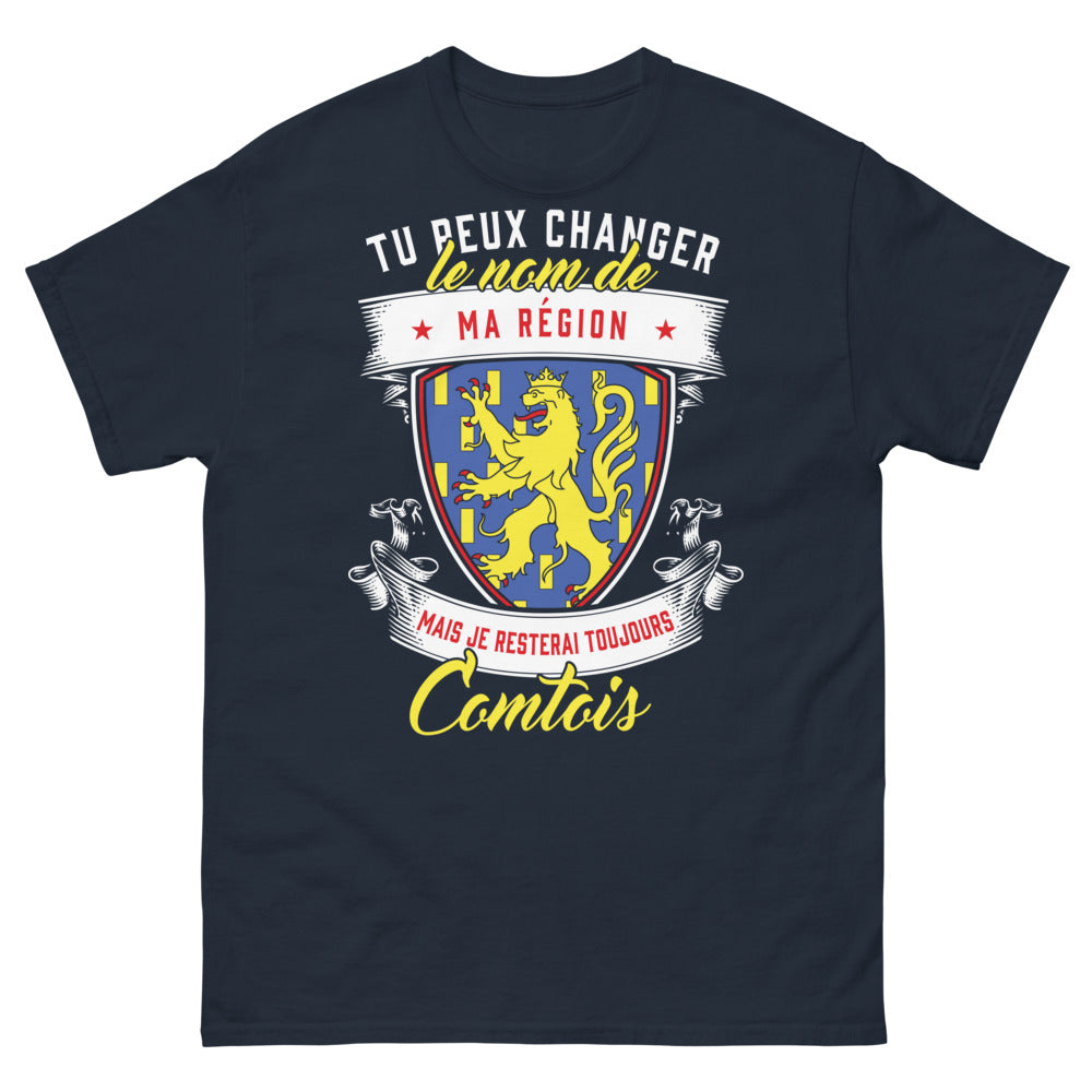 T-shirt Comtois marine - tu peux changer le nom, je resterai comtois