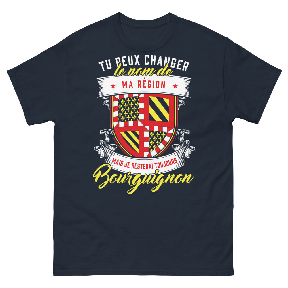 T-shirt Bourguignon marine - Fier de ma région
