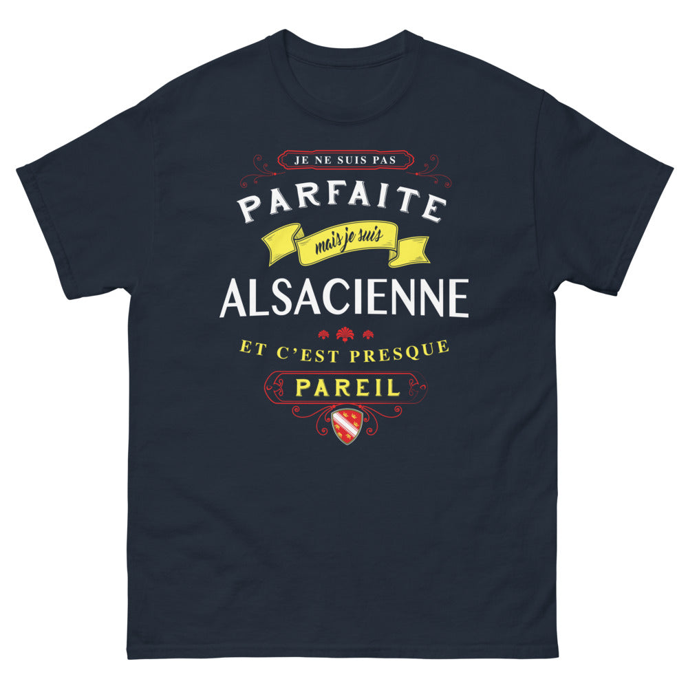 T-shirt Alsace marine - Je ne suis pas parfaite mais je suis Alsacienne