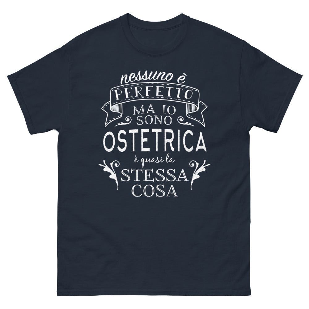 T-shirt Ostetrica marine - Perfetto, Quasi!