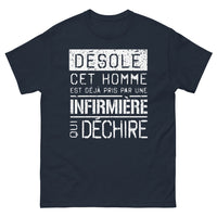 Thumbnail for T-shirt Infirmière marine - Pris par une infirmière formidable
