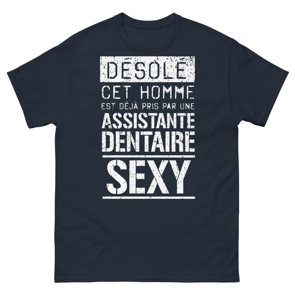 T-shirt assistante dentaire marine - Prise par une assistante dentaire sexy