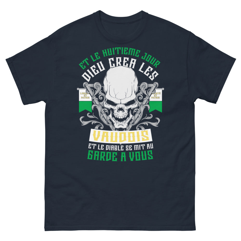 T-shirt Vaudois marine - Et le huitième jour Dieu créa les Vaudois