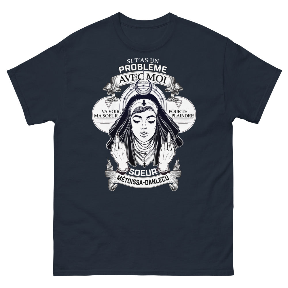 T-shirt sœurs métisses marine - Si t'as un problème, va voir ma sœur