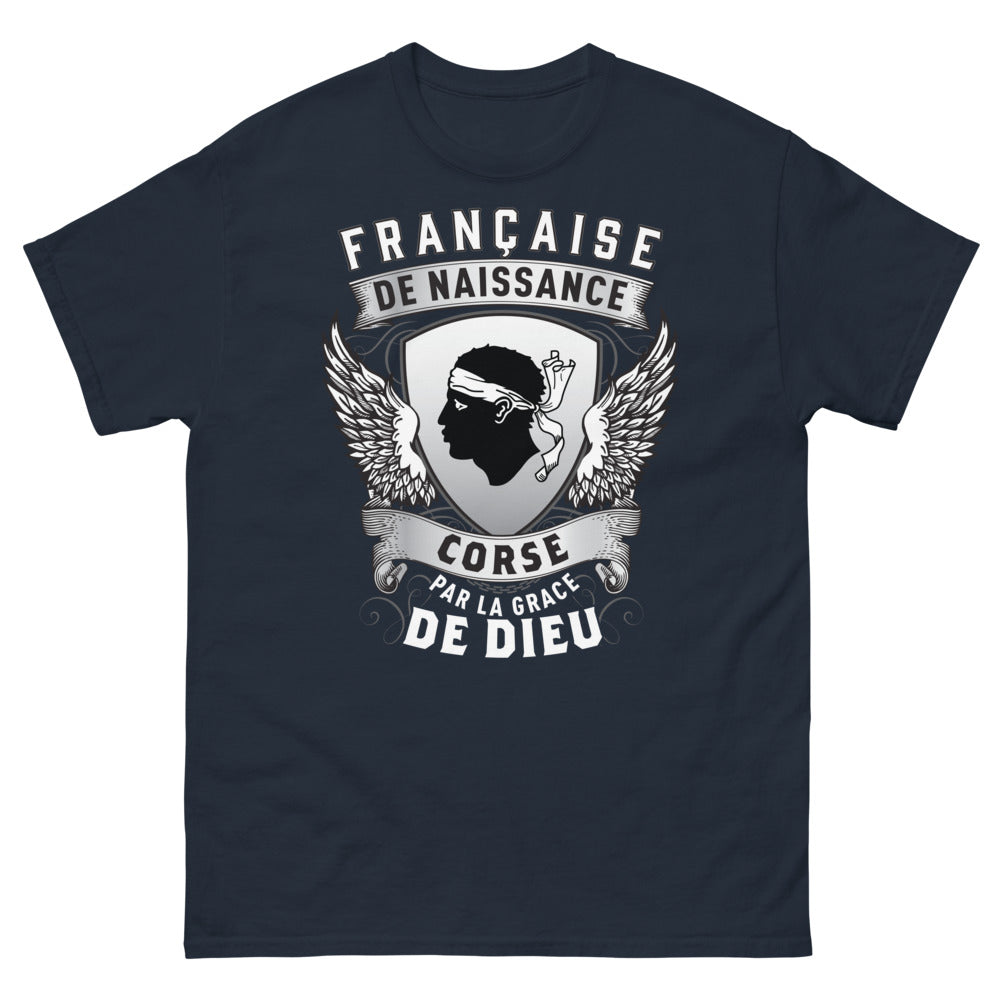 T-shirt Corse marine - Française de Naissance, Par la Grâce de Dieu