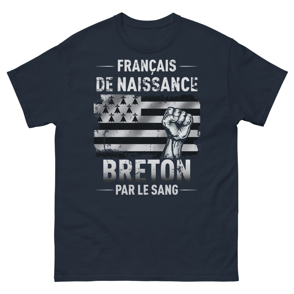 T-shirt Français de naissance marine - Breton par le sang