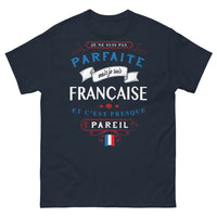 Thumbnail for T-shirt Français marine - Presque parfaite, humour et fierté