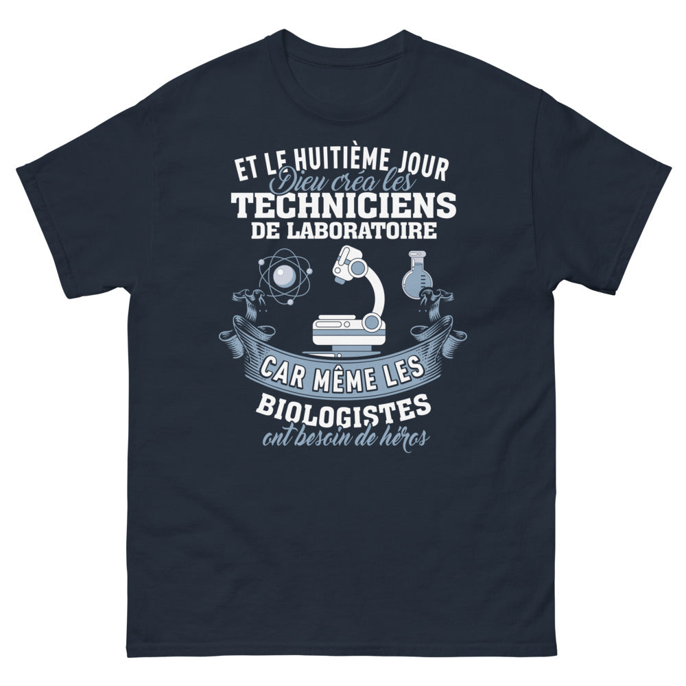 T-shirt Technicien de laboratoire marine - Héros des biologistes, texte humoristique
