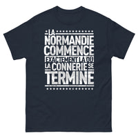 Thumbnail for T-shirt Normandie marine - La Normandie commence là où la connerie se termine
