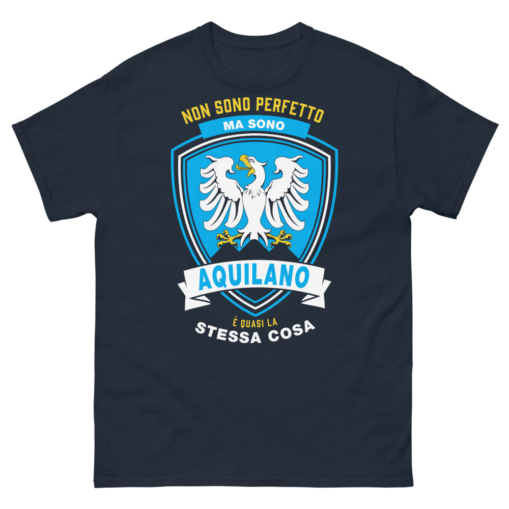 T-shirt Aquilano marine - Non sono perfetto ma sono aquilano