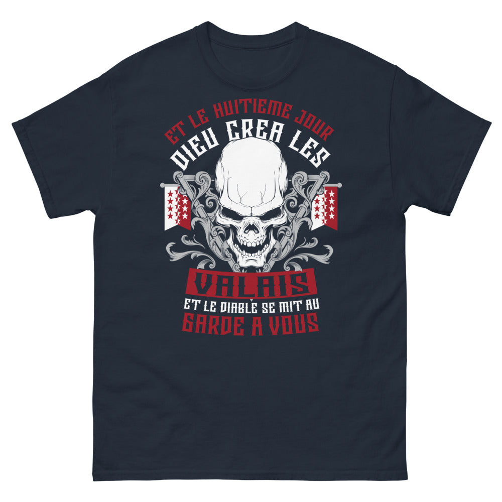 T-shirt Valais marine - Et le huitième jour, Dieu créa le Valais