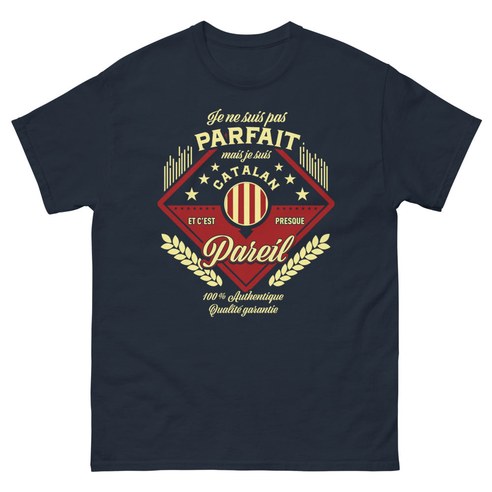 T-shirt Catalogne marine - Je ne suis pas parfait mais je suis Catalan