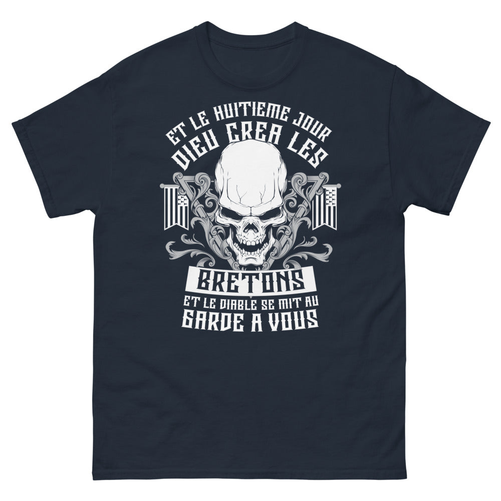 T-shirt Breton marine - Et le diable se mit au garde-à-vous