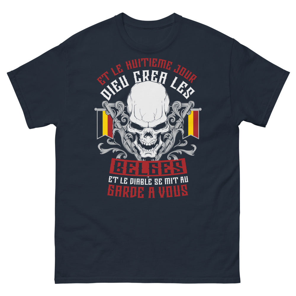 T-shirt Belgique marine - Et le huitième jour, Dieu créa les Belges