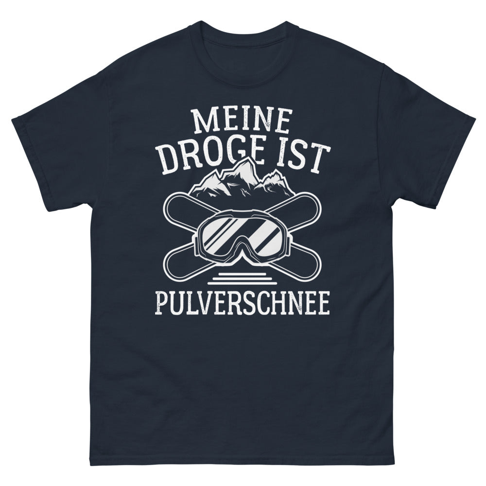 T-shirt Alpes marine - Meine Droge ist Pulverschnee