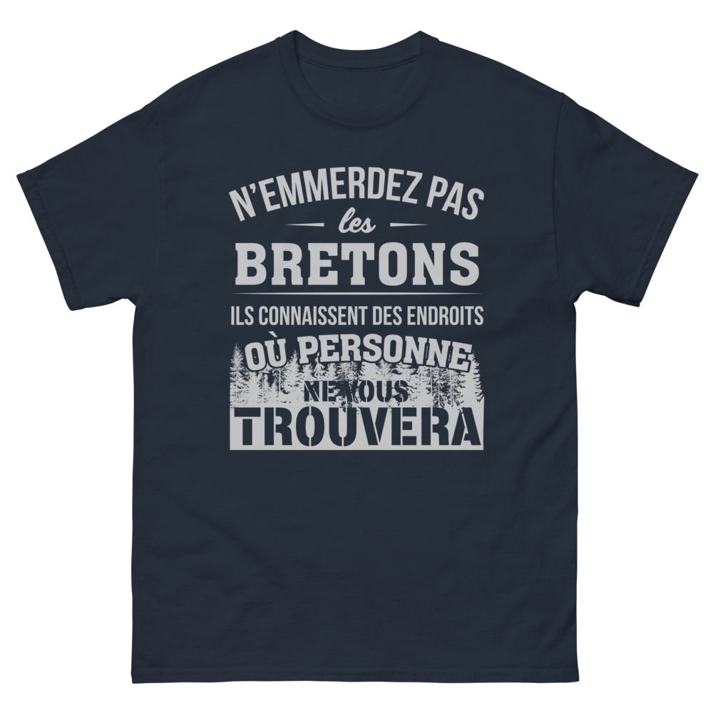 T-shirt Breton marine - « N'emmerdez pas les Bretons »