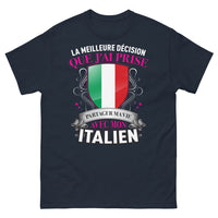 Thumbnail for T-shirt Italien marine - La meilleure décision : Partager ma vie avec mon Italien