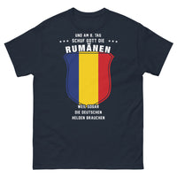 Thumbnail for T-shirt Roumanie bleu marine - Am 8. Tag Schuf Gott die Rumänen