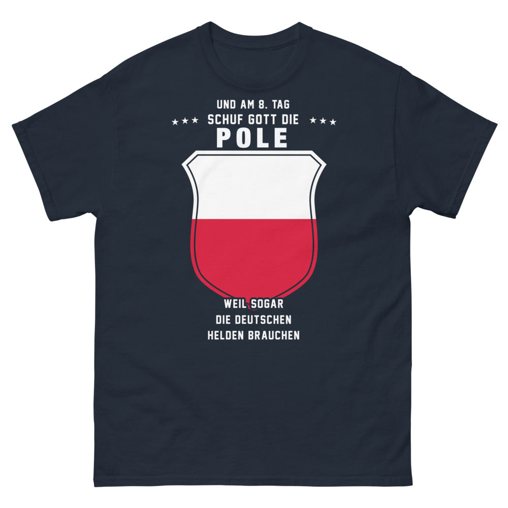 T-Shirt Polen dunkelblau - Am 8. Tag schuf Gott die Polen