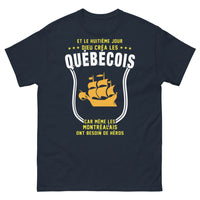 Thumbnail for T-shirt Québécois et héros montréalais marine - clin d'œil québécois
