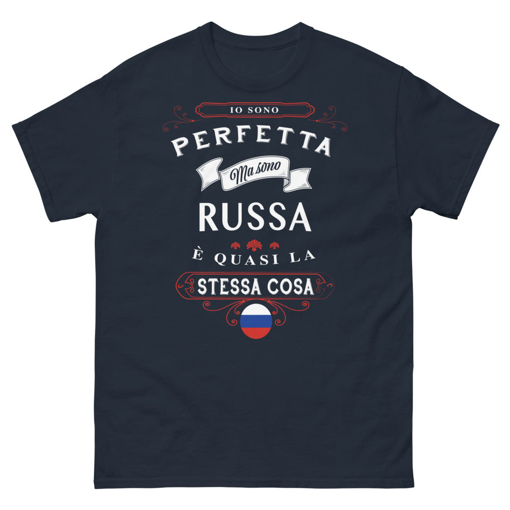 T-Shirt Orgoglio Russo blu scuro - io sono perfetta ma sono russa