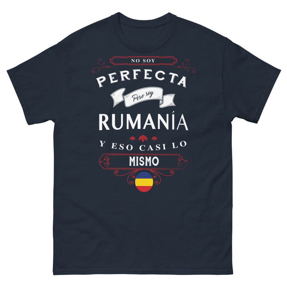 T-shirt Roumanie bleu marine - No soy perfecta, soy rumana