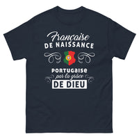 Thumbnail for T-shirt Française de naissance Portugaise marine - clin d'œil biculturel
