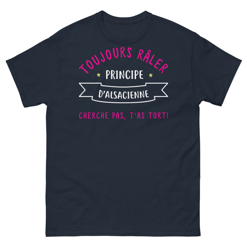 T-shirt Alsace marine face - Toujours râler - Alsace fière