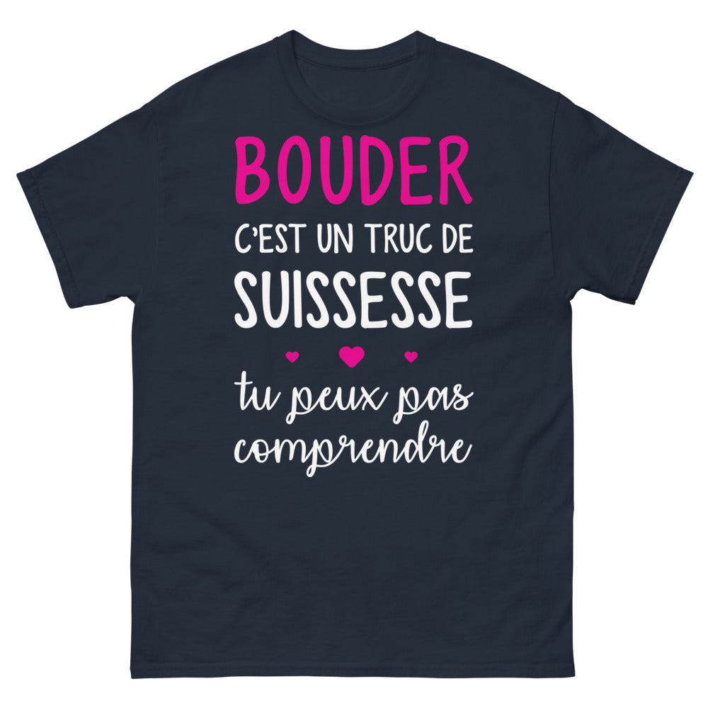 T-shirt Suisse marine - Bouder, c'est un truc de Suissesse