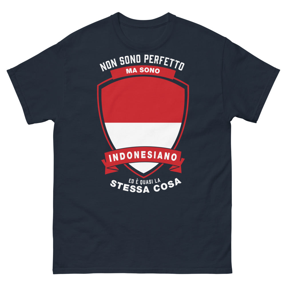 T-shirt Indonésien marine - Non sono perfetto ma sono indonesiano