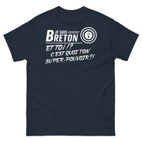 Thumbnail for T-shirt Breton marine - c'est quoi ton super pouvoir ?