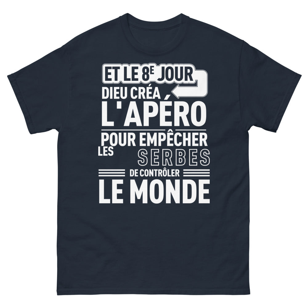 T-shirt apéro humour marine - 8e jour Dieu créa l'apéro