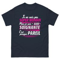 Thumbnail for T-shirt aide-soignante marine - presque super woman