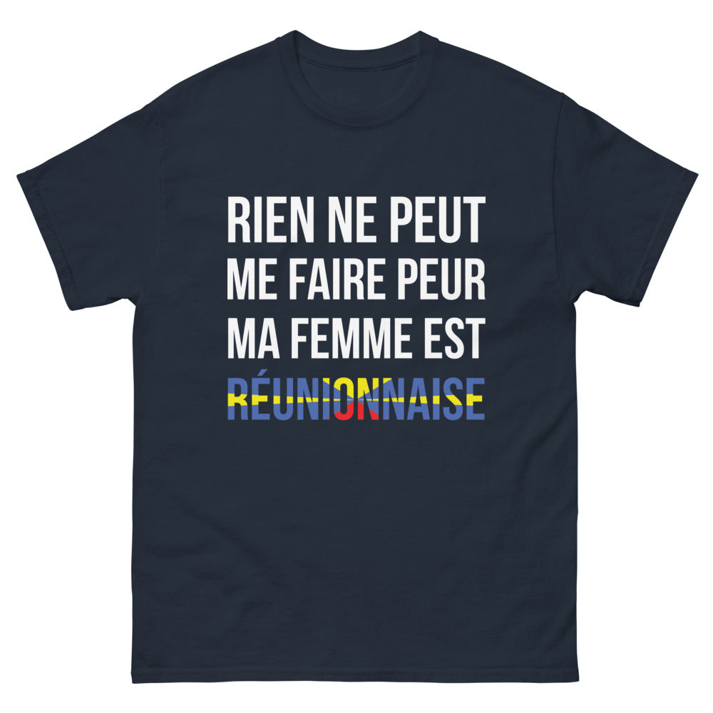T-shirt Réunionnaise marine - Rien ne peut me faire peur