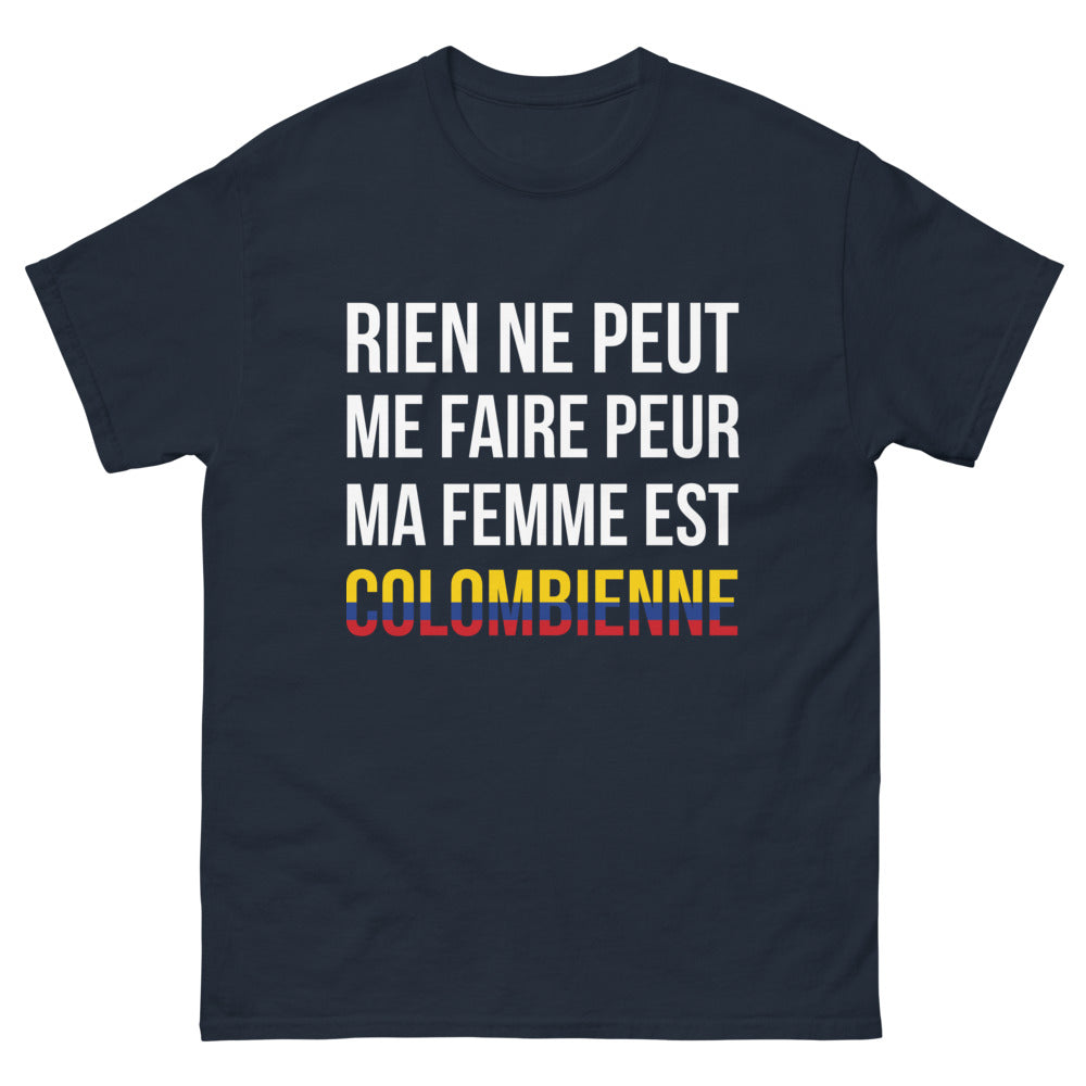 T-shirt Colombie marine face - Rien ne peut me faire peur