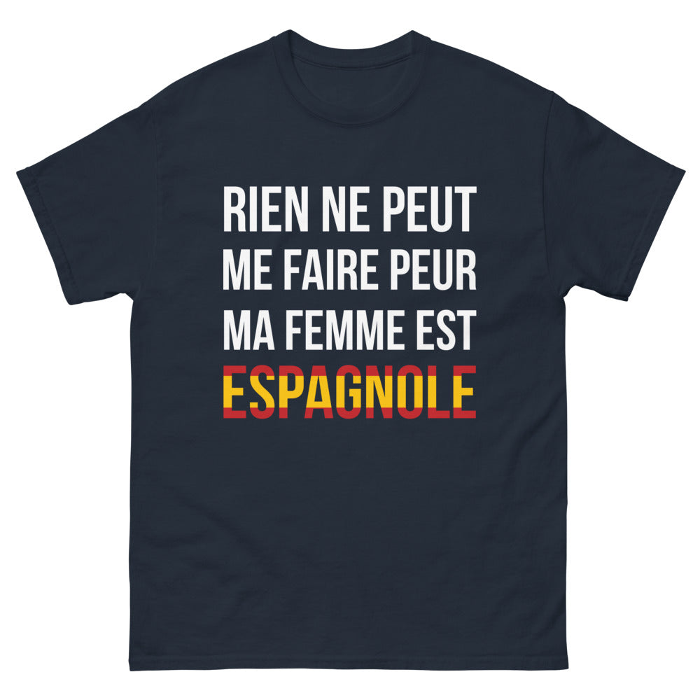 T-shirt Espagnole marine - ma femme est espagnole