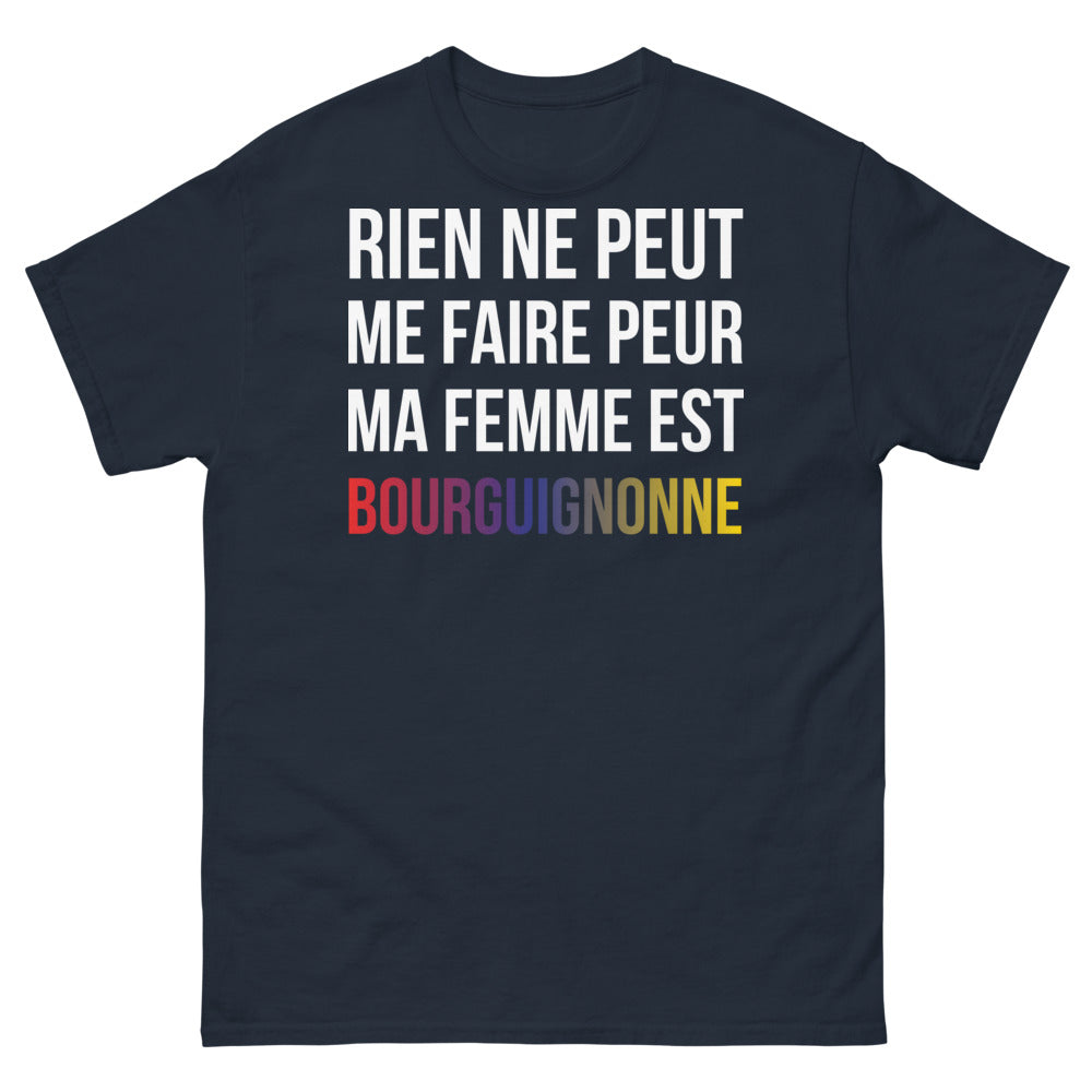 T-shirt Bourgogne marine face - ma femme est bourguignonne