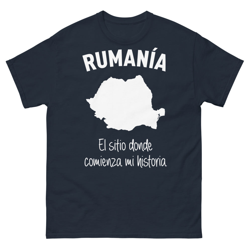 T-shirt Rumania marine - là où commence mon histoire