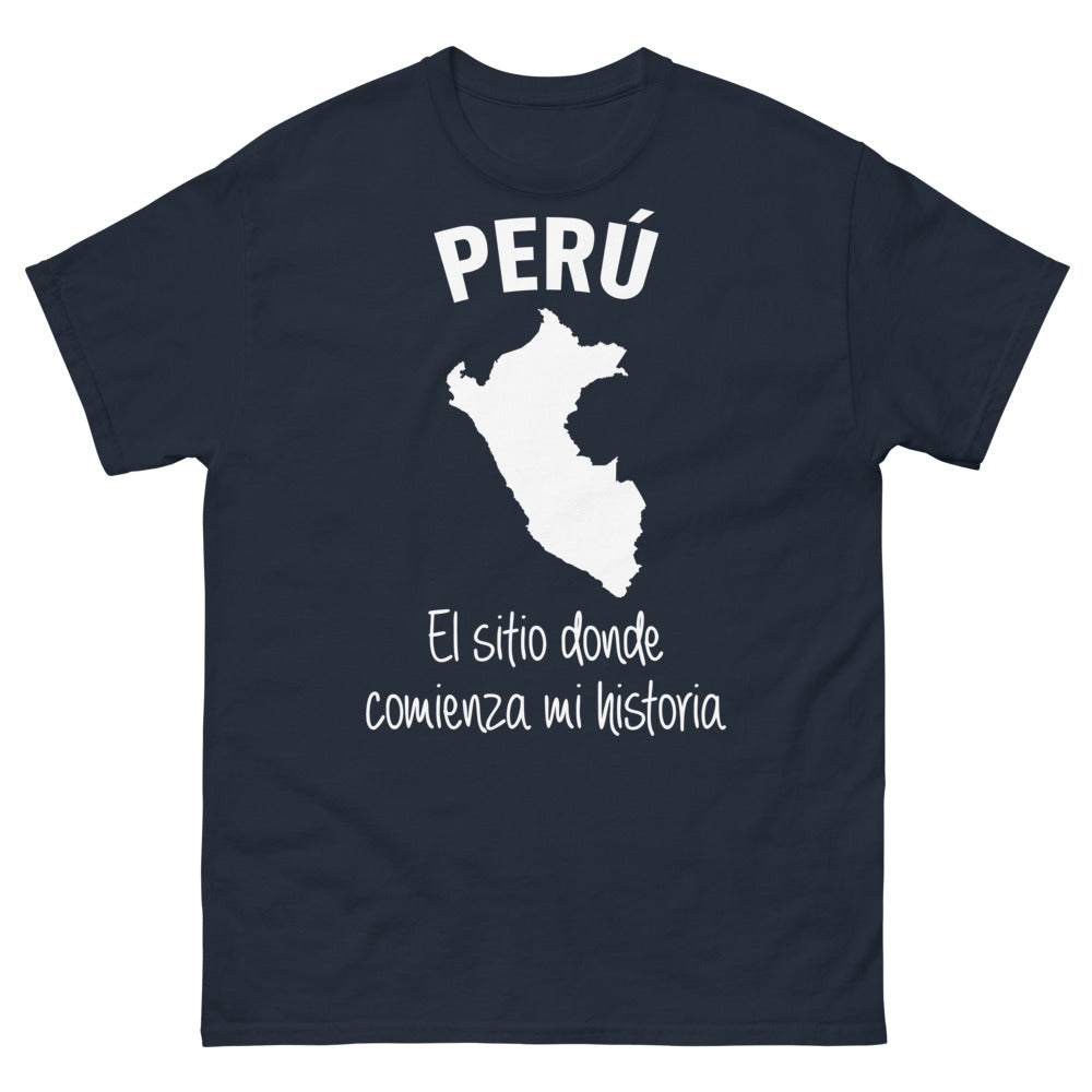 T-shirt Pérou marine - l'histoire commence ici