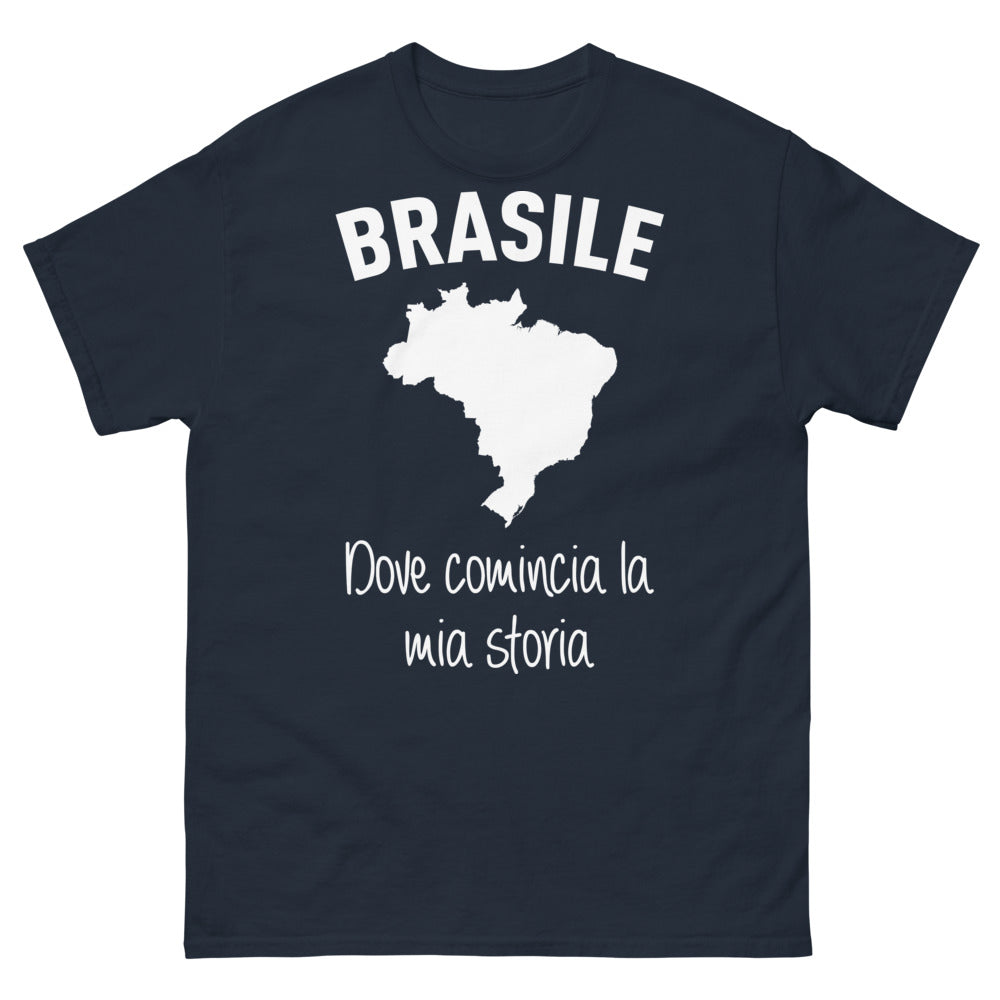 T-Shirt Italia navy — Brasile Dove Comincia La Mia Storia