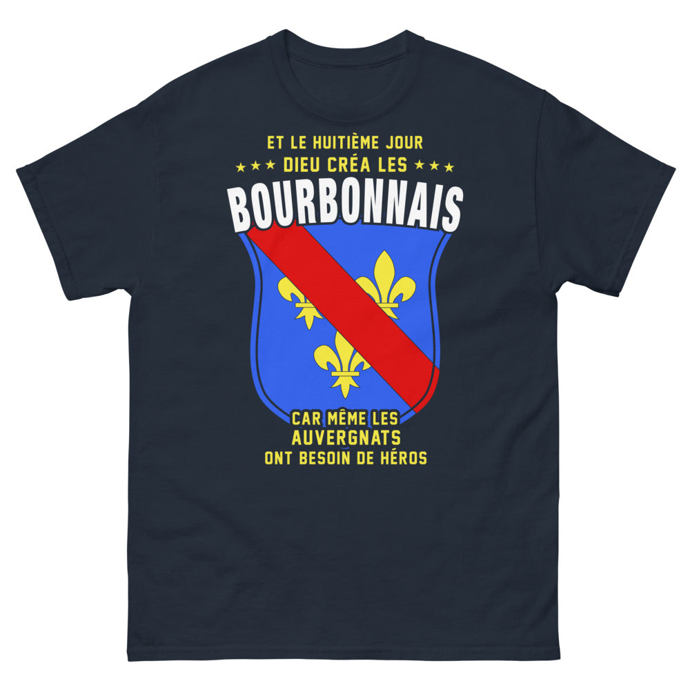 T-shirt Bourbonnais marine face - Et le huitième jour, Dieu créa les Bourbonnais