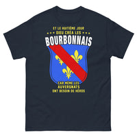 Thumbnail for T-shirt Bourbonnais marine face - Et le huitième jour, Dieu créa les Bourbonnais