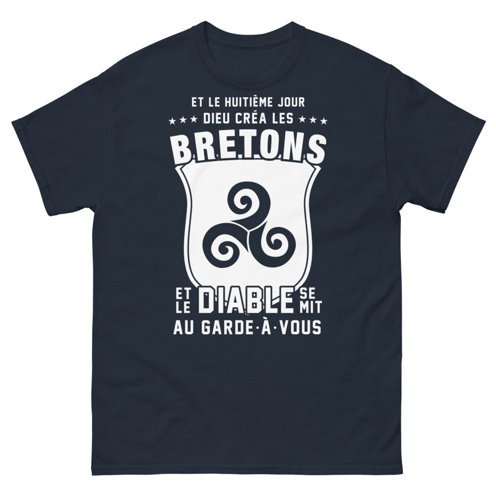 T-shirt Breton marine - Dieu créa les Bretons