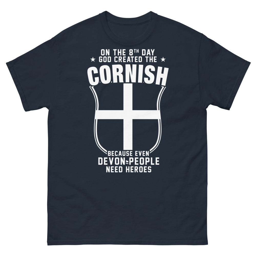 T-shirt Cornouailles marine - On the 8th Day, God Created the Cornish